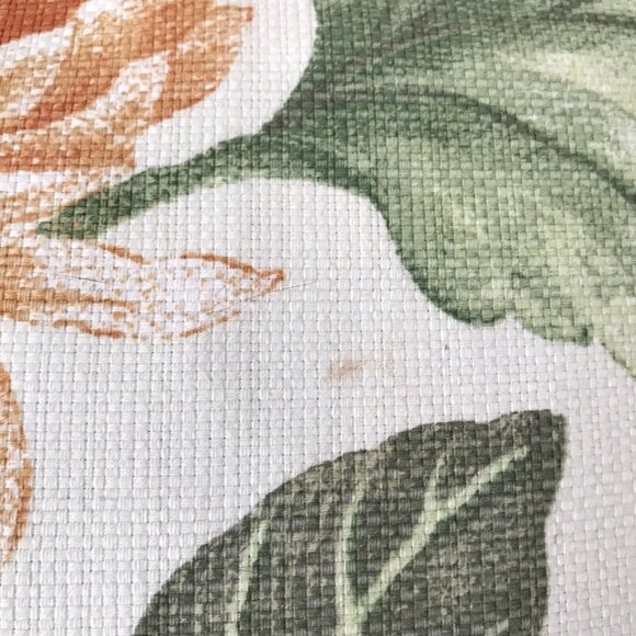 Newport orange flowers cotton feather throw sofa pillow zip 18" square USA - Picture 6 of 7